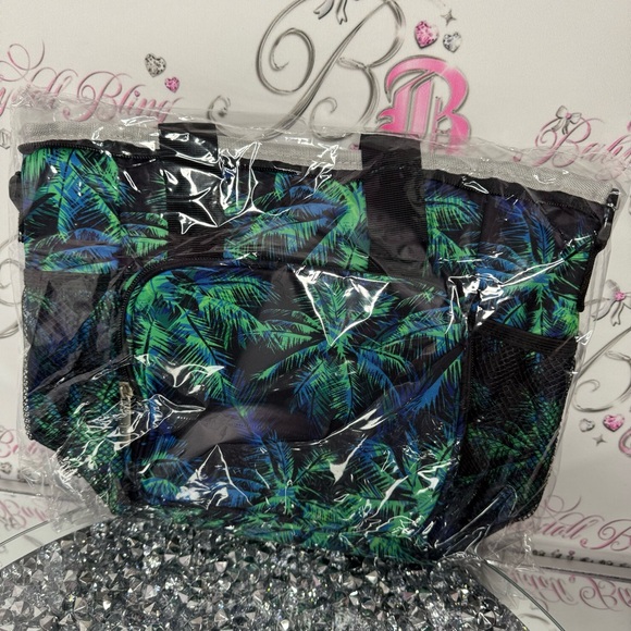 Cooler bag chill paradise from Hawaii palm trees black green blue cold bag beach - Picture 4 of 5